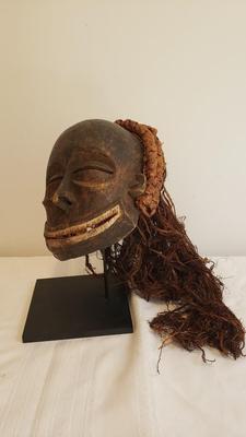Large African Mask with flowing hair