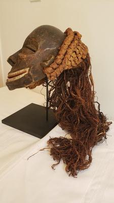 Large African Mask with flowing hair