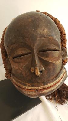 Large African Mask with flowing hair