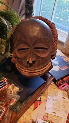 Large African Mask with flowing hair