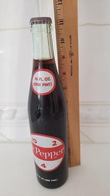 Vintage Dr. Pepper in  a glass bottle 10 2 & 4