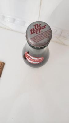Vintage Dr. Pepper in  a glass bottle 10 2 & 4
