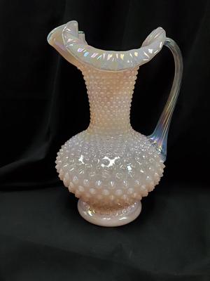 Fenton Stunning Light Pink Hobnail Pitcher