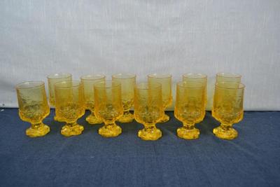 LOT 329. VINTAGE MCM CORNSILK YELLOW GLASSES