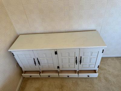 CREDENZA WITH 4 DRAWERS AND 2 LARGE CABINETS