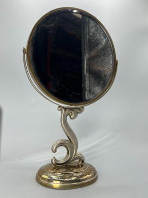 Vintage Mid-Century Filigree Small Vanity Double Sided Makeup Mirror