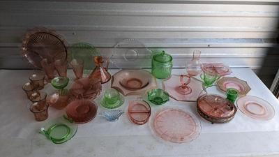 Pink and Green Glass