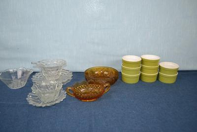 LOT 450. WORLD MARKET CUSTARD BOWLS AND GLASSWARE