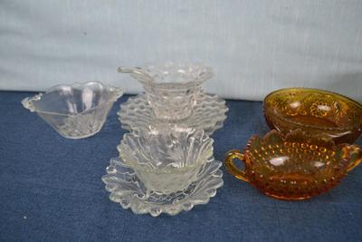 LOT 450. WORLD MARKET CUSTARD BOWLS AND GLASSWARE
