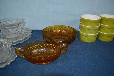 LOT 450. WORLD MARKET CUSTARD BOWLS AND GLASSWARE