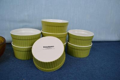 LOT 450. WORLD MARKET CUSTARD BOWLS AND GLASSWARE