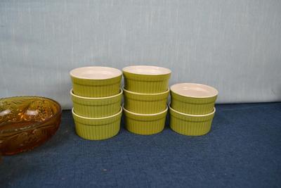 LOT 450. WORLD MARKET CUSTARD BOWLS AND GLASSWARE