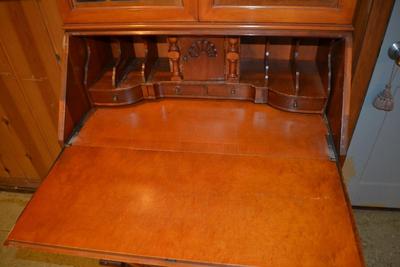 LOT 471. VINTAGE SERPENTINE DROP FRONT DESK