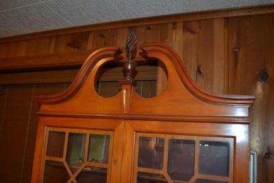 LOT 471. VINTAGE SERPENTINE DROP FRONT DESK