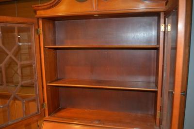 LOT 471. VINTAGE SERPENTINE DROP FRONT DESK