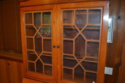 LOT 471. VINTAGE SERPENTINE DROP FRONT DESK