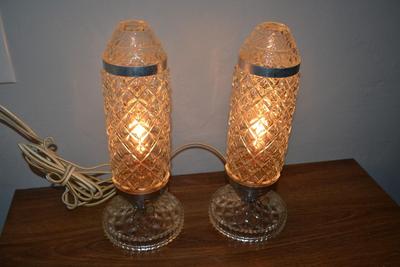 LOT 477. VINTAGE ART DECO TORPEDO LAMPS
