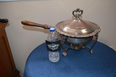 LOT 551. SILVER PLATED WARMER