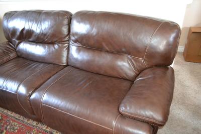LOT 579 LEATHER SOFA