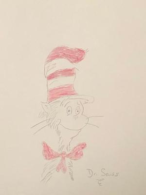 Dr Seuss Cat In The Cat Original Sketch Signed With COA And Insurance Value Valuation
