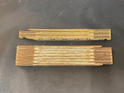 Pair of Vintage Folding Wood Rulers