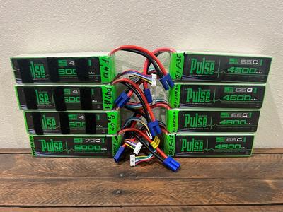 (8) PULSE 5000 & 4500 Batteries 22.2V *READ DETAILS