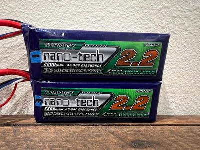 (2) TURNIGY NANO-TECH 2200mAh Batteries *READ DETAILS
