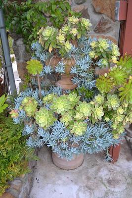 LOT 592 54" TALL FOUNTAIN FILLED WITH PLANTS
