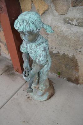 LOT 607.  GIRL WATER FIGURINE MADE OF METAL
