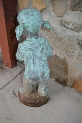 LOT 607.  GIRL WATER FIGURINE MADE OF METAL