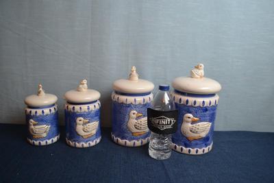 LOT 612. DUCK CANISTER SET BY TOWLE SIGMA