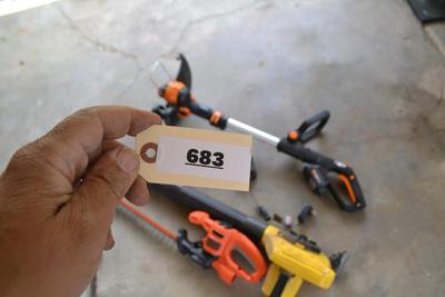 LOT 683. YARD AND GARDEN POWER TOOLS