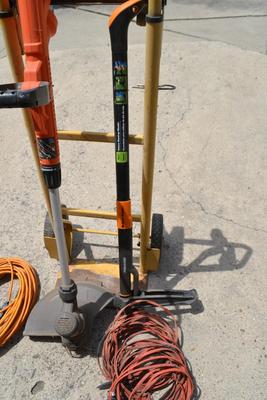 LOT 685. WEED REMOVER, DOLLY, WEED EATER, POWER CORD