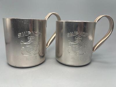 Pair of Vintage Smirnoff Mule Made in Hong Kong Liquor Serving Mugs
