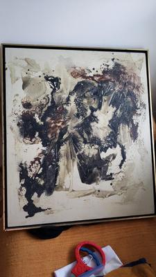 Vintage abstract acrylic painting art by Pattie Henny