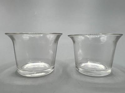 Pair of Clear Glass Votive Tealight Candle Holders