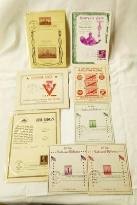 6 PC - FIRST DAY ISSUE SOUVENIR CARD STAMPS - 1940, 43, 46, 47 MIX THEME