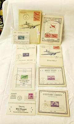 9 PC - FIRST DAY ISSUE MIXED STYLE STAMPS - 1940S MIX THEME