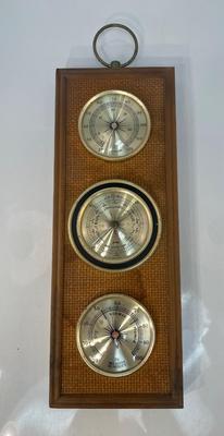 Vintage Wall Hanging Thermometer Barometer Humidity Weather Station Triple  Gauge | EstateSales.org