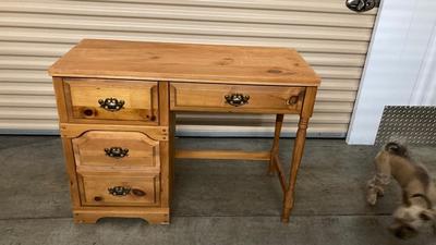 Nice Little Knotty Pine Desk (Littlle Dog Not Included)