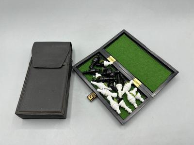 Vintage Pocket Size Travel Chess Set with Carry Case