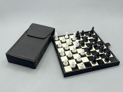 Vintage Pocket Size Travel Chess Set with Carry Case