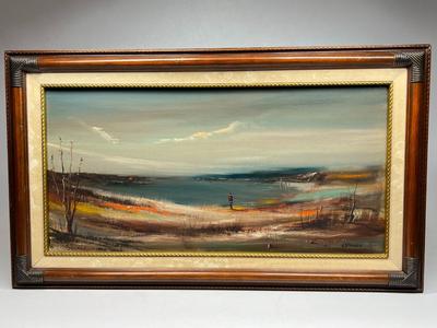 John Stancin Landscape Beach Coastal Scene Oil Painting framed by known Artist John Jim Stancin Artwork