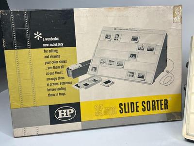 Vintage Hudson Photographic Industries 35mm Photograph Light Up Illuminated Slide Sorter with Original Box
