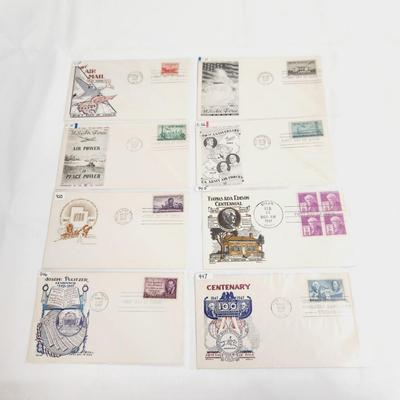 8 - 1947 MIXED THEME 1ST DAY STAMPS