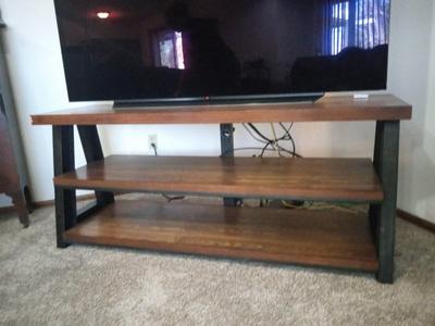 THREE TIER MEDIA STAND WITH A TV MOUNT