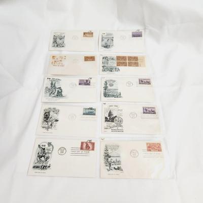 10 - 1948 "PLACES FROM LONG AGO" THEMED - 1ST DAY STAMPS