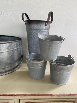 Metal Watering Can Bucket lot