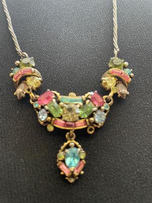 BEAUTIFUL MULTI COLORED STONE NECKLACE WITH EARRINGS