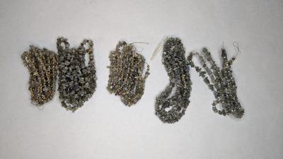 Raw Labradorite and Glass Strung Beads